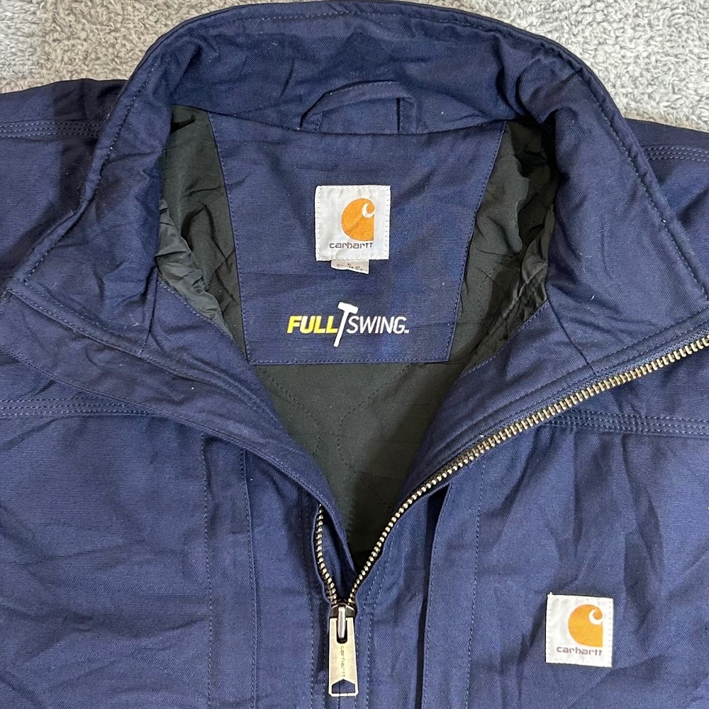 Carhartt Full Swing Quick Duck Jacket Navy Blue Mens Large 102207-412